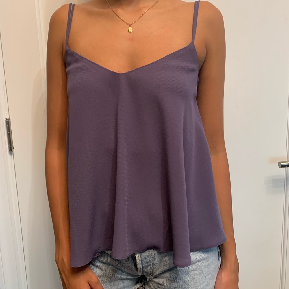 Topshop Purple Flowy Tank Top Size 2